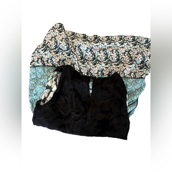 Soft Surroundings Women Floral Mixed Media Long Sleeve Night Bloom Dress - Picture 7 of 9